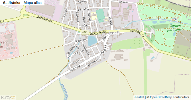 A. Jiráska - mapa ulice