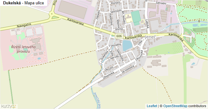 Dukelská - mapa ulice