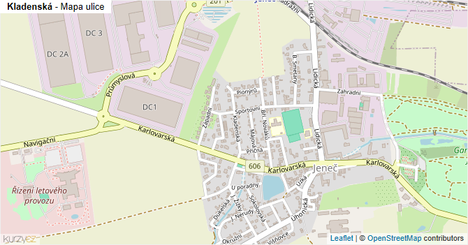 Kladenská - mapa ulice