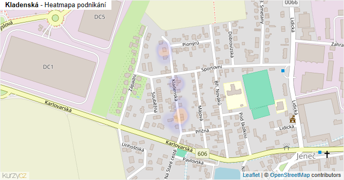 Kladenská - mapa podnikání