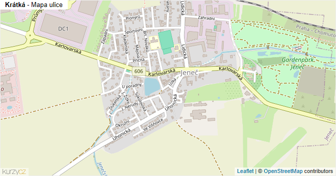 Krátká - mapa ulice