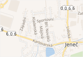 Májová v obci Jeneč - mapa ulice