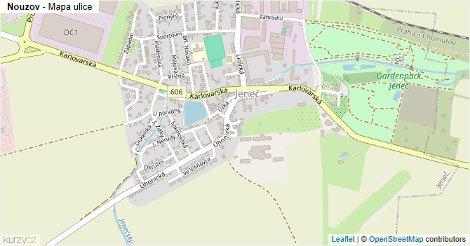 Nouzov - mapa ulice