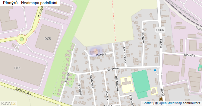 Pionýrů - mapa podnikání