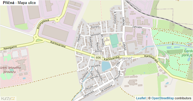 Příčná - mapa ulice