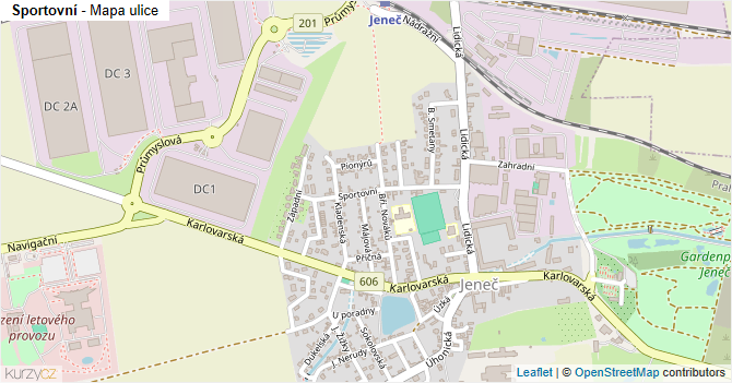 Sportovní - mapa ulice