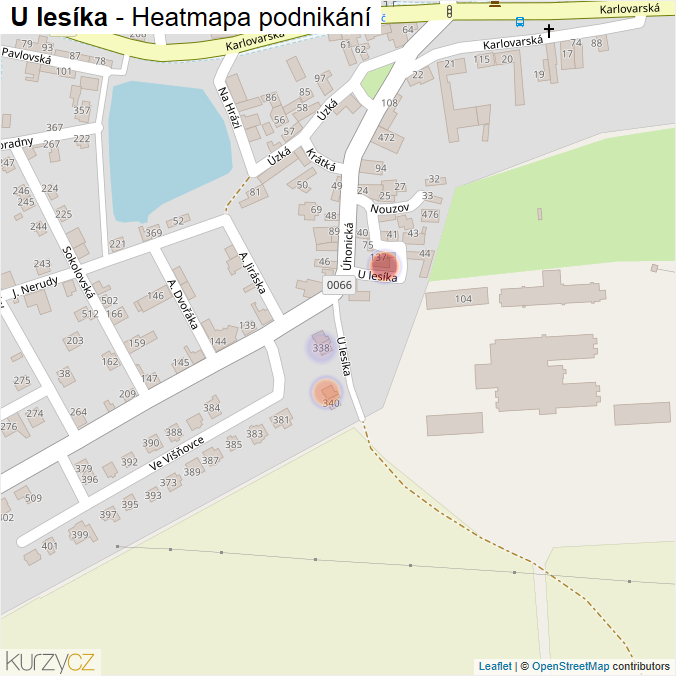Mapa U lesíka - Firmy v ulici.