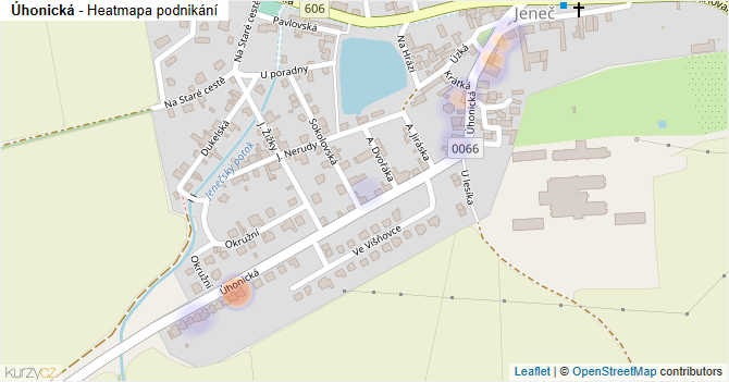 Úhonická - mapa podnikání