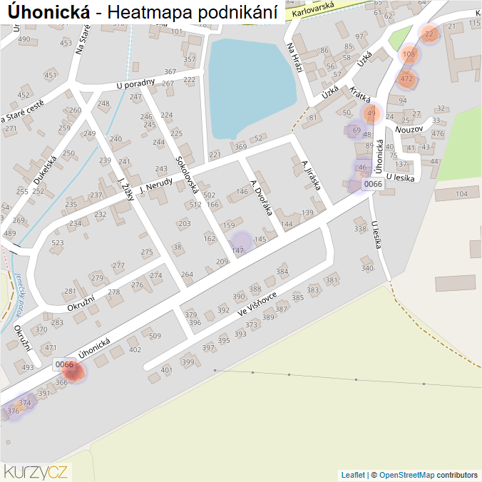 Mapa Úhonická - Firmy v ulici.