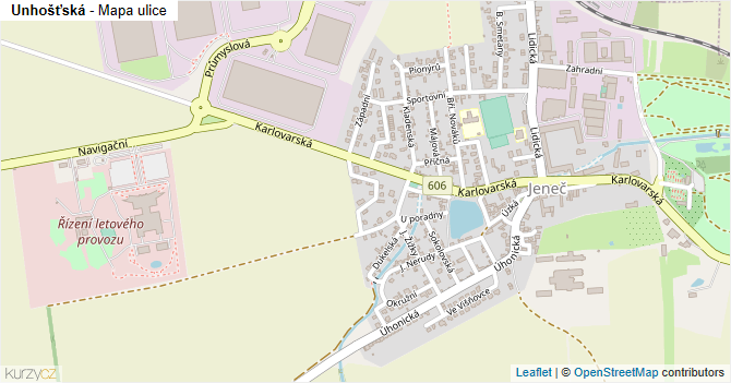 Unhošťská - mapa ulice