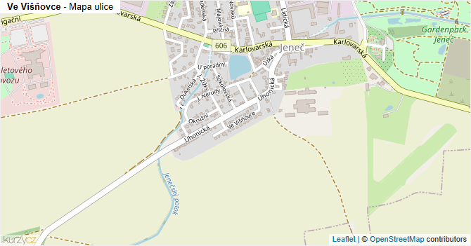 Ve Višňovce - mapa ulice