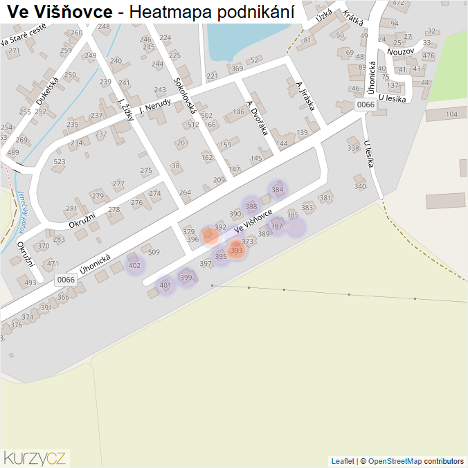 Mapa Ve Višňovce - Firmy v ulici.