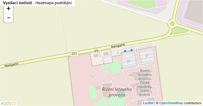 Vysílací ústředí - mapa podnikání
