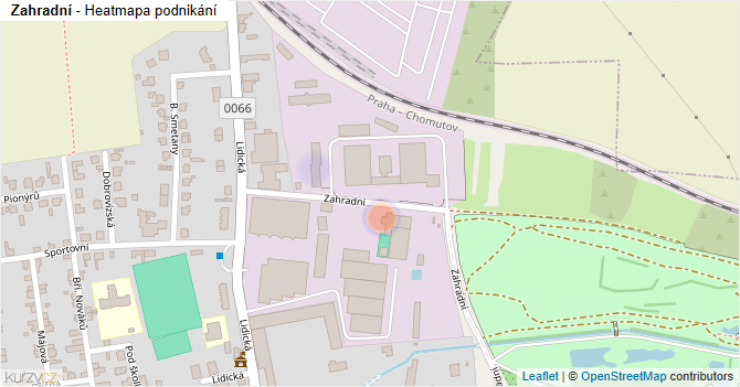 Zahradní - mapa podnikání
