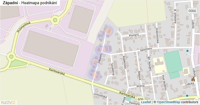 Západní - mapa podnikání