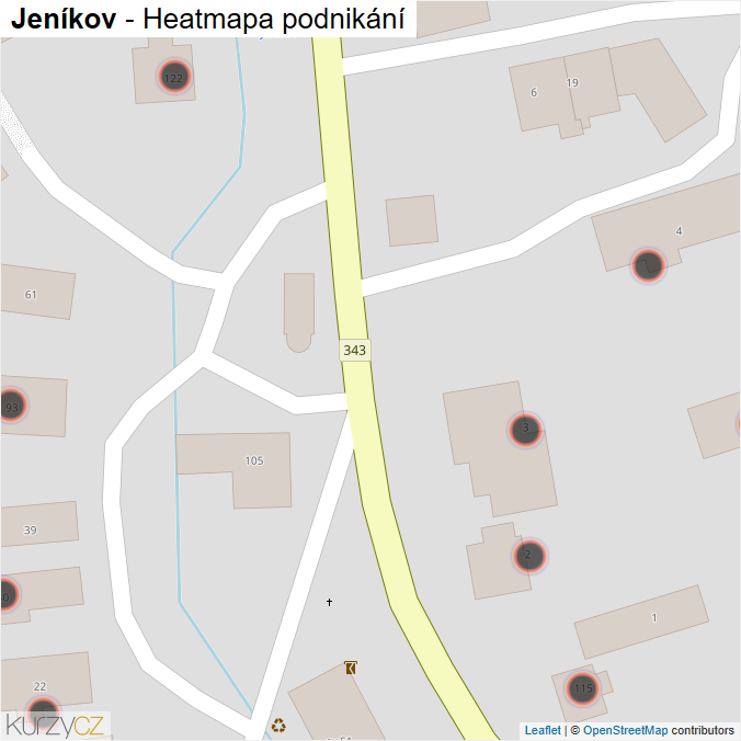 Mapa Jeníkov - Firmy v obci.
