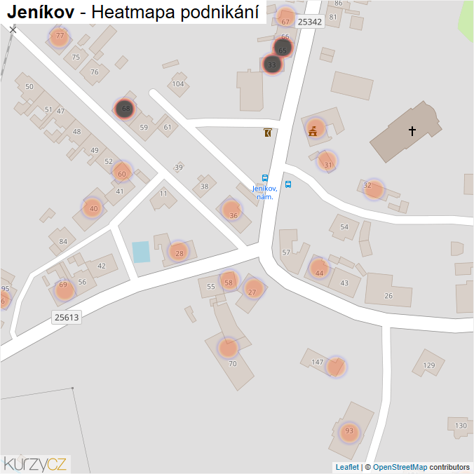 Mapa Jeníkov - Firmy v obci.