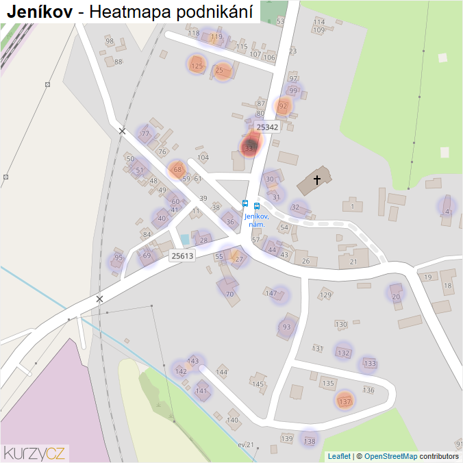 Mapa Jeníkov - Firmy v části obce.