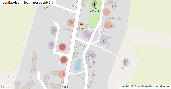 Jeníkovice - mapa podnikání
