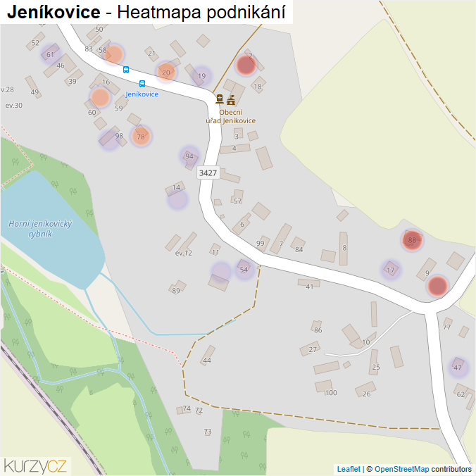 Mapa Jeníkovice - Firmy v části obce.