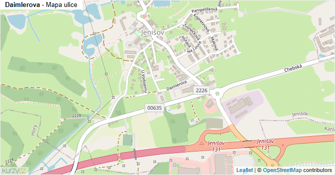 Daimlerova - mapa ulice