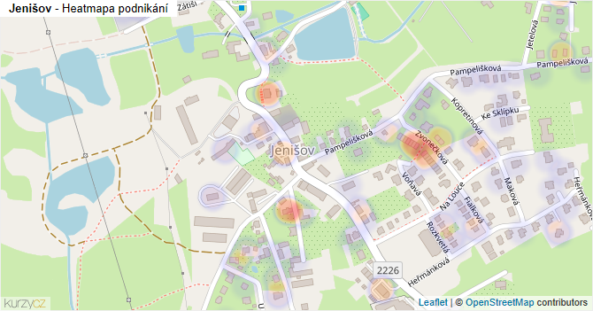 Jenišov - mapa podnikání