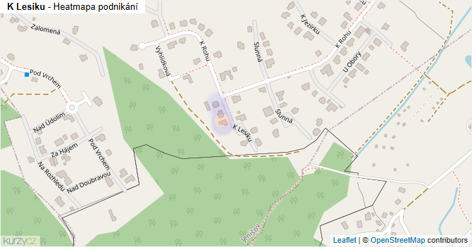 K Lesíku - mapa podnikání