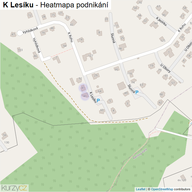 Mapa K Lesíku - Firmy v ulici.