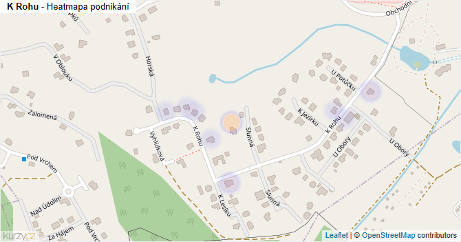 K Rohu - mapa podnikání