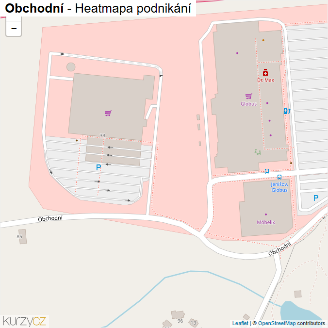 Mapa Obchodní - Firmy v ulici.