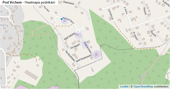 Pod Vrchem - mapa podnikání