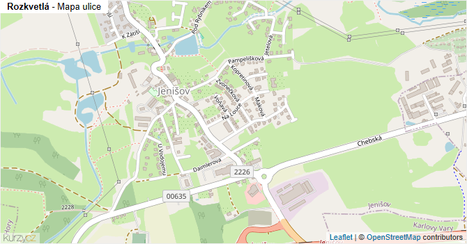 Rozkvetlá - mapa ulice