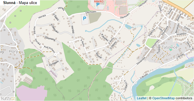Slunná - mapa ulice