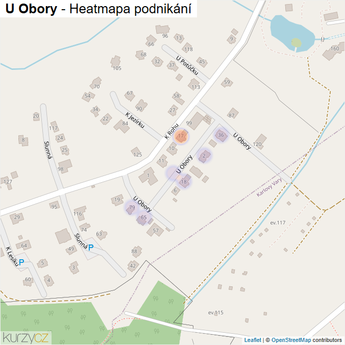 Mapa U Obory - Firmy v ulici.