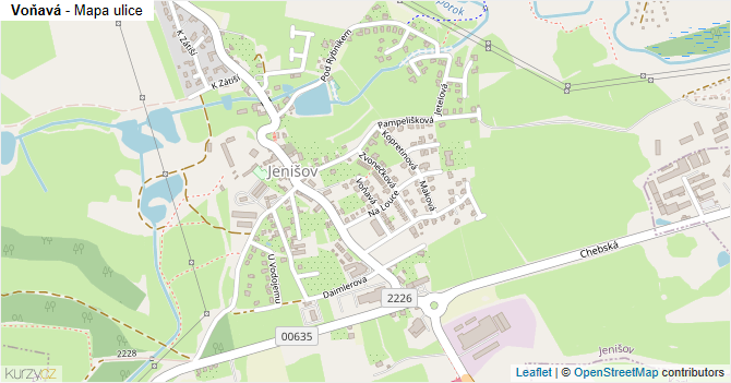 Voňavá - mapa ulice