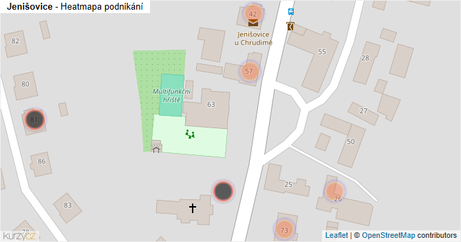 Jenišovice - mapa podnikání