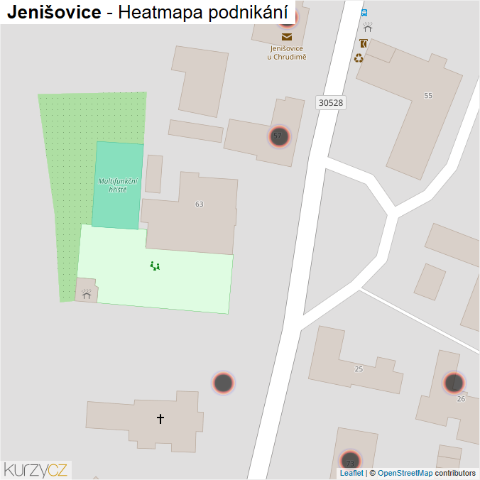 Mapa Jenišovice - Firmy v obci.