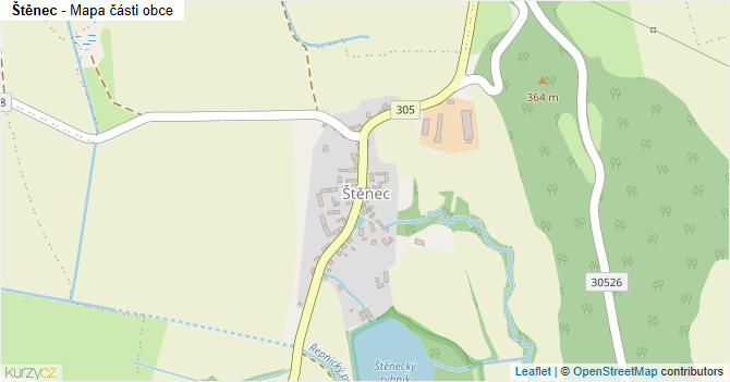 Štěnec - mapa části obce