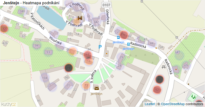 Jenštejn - mapa podnikání