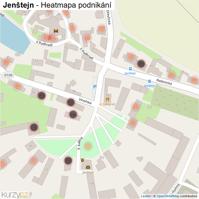 Mapa Jenštejn - Firmy v obci.