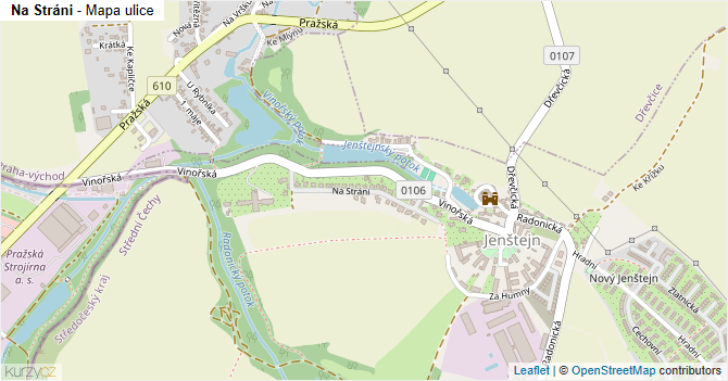 Na Stráni - mapa ulice