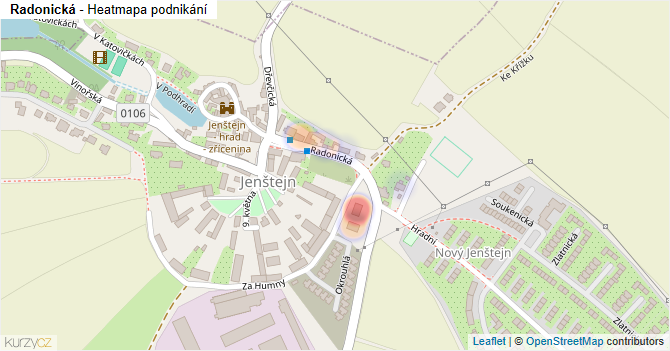 Radonická - mapa podnikání