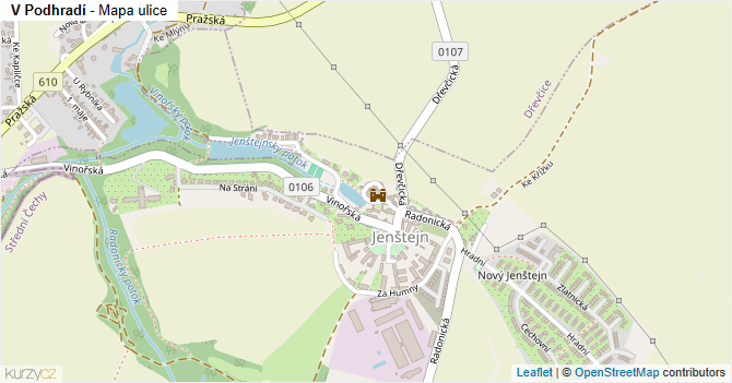 V Podhradí - mapa ulice
