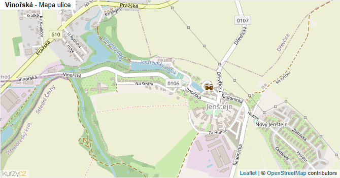 Vinořská - mapa ulice