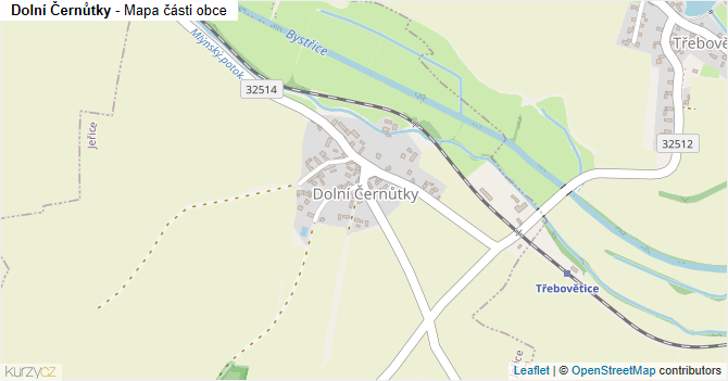 Dolní Černůtky - mapa části obce