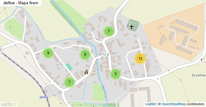 Jeřice - mapa firem
