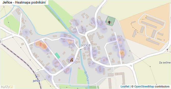 Jeřice - mapa podnikání