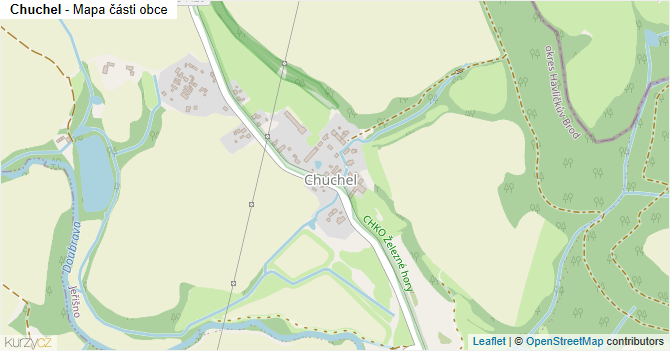 Chuchel - mapa části obce
