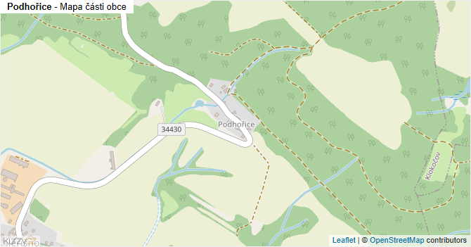 Podhořice - mapa části obce