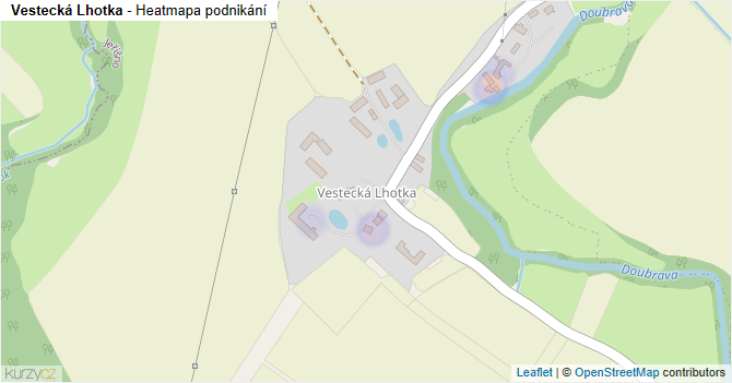 Vestecká Lhotka - mapa podnikání